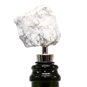 Howlite Bottle Stopper Unpolished Stone