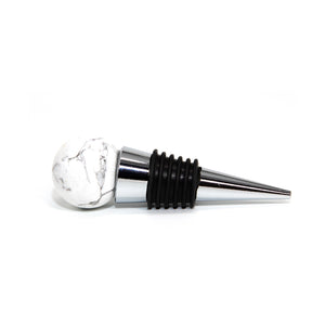 Howlite Sphere Bottle Stopper