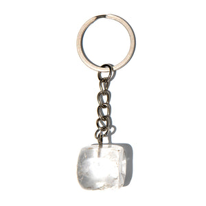 Key Chain Cube - Clear Quartz