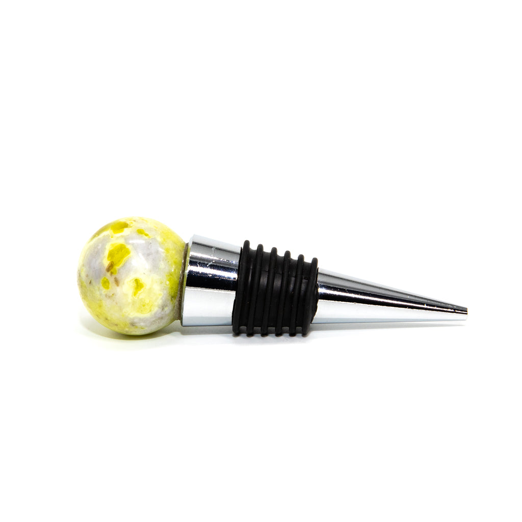 Lemon Quartz Sphere Bottle Stopper