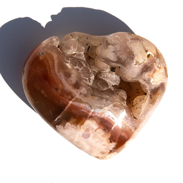 Sakura Agate Heart - Ruby blossom