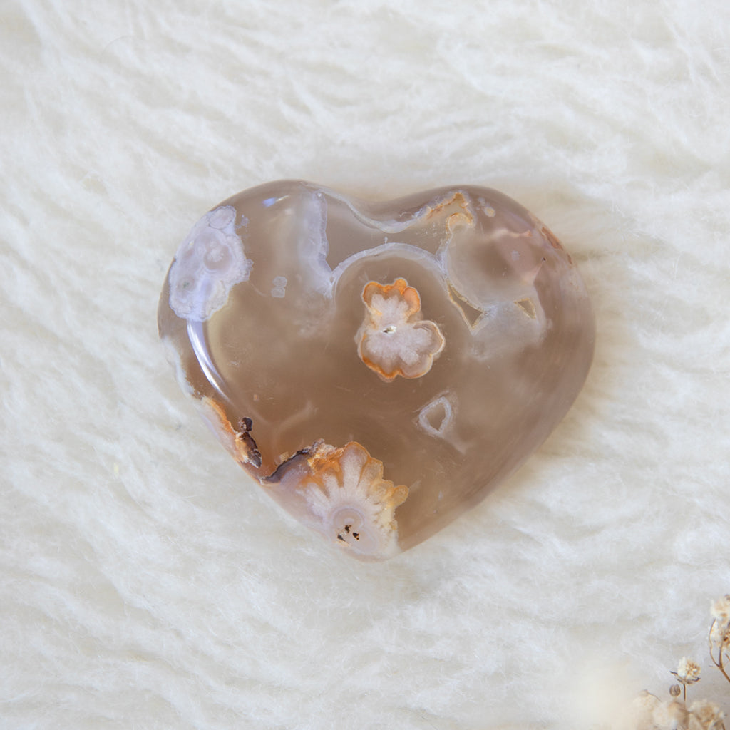 Sakura Agate Heart - Blossom