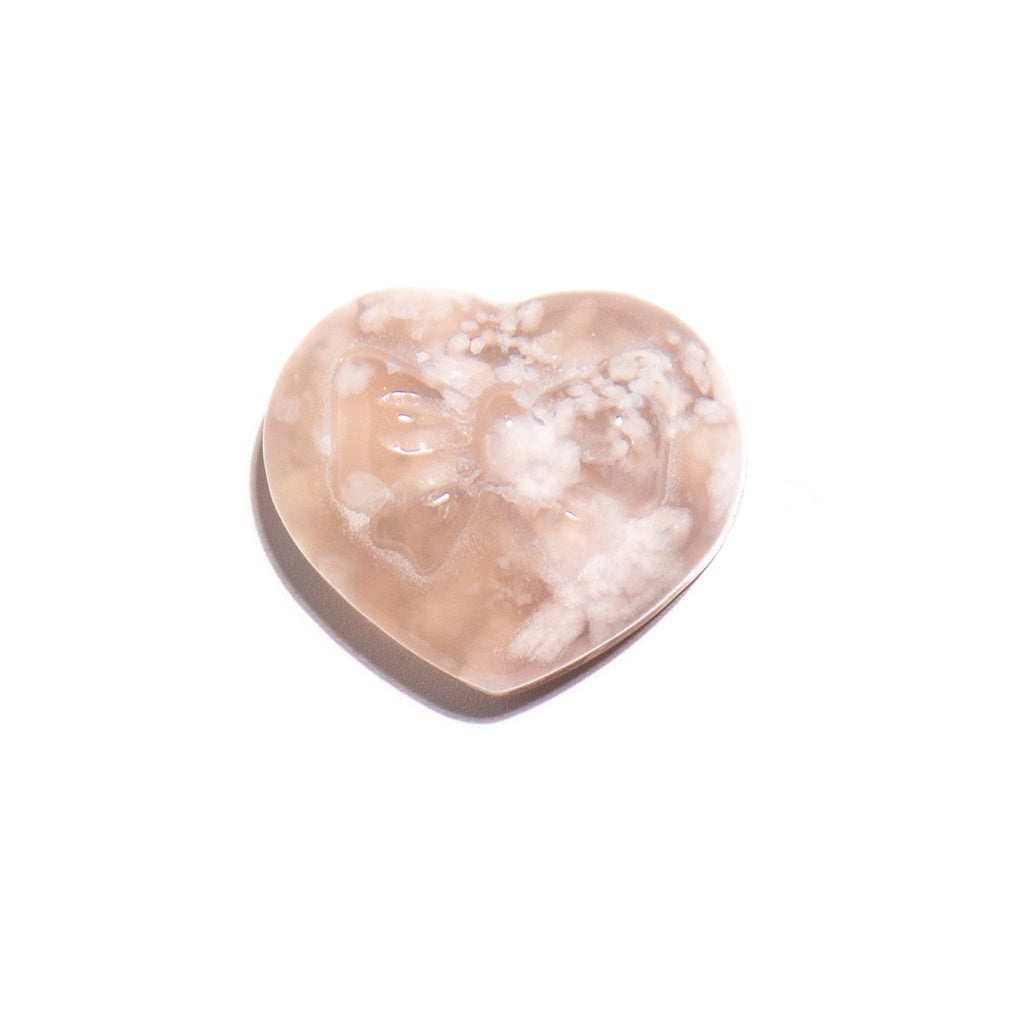 Sakura Agate Bow Heart