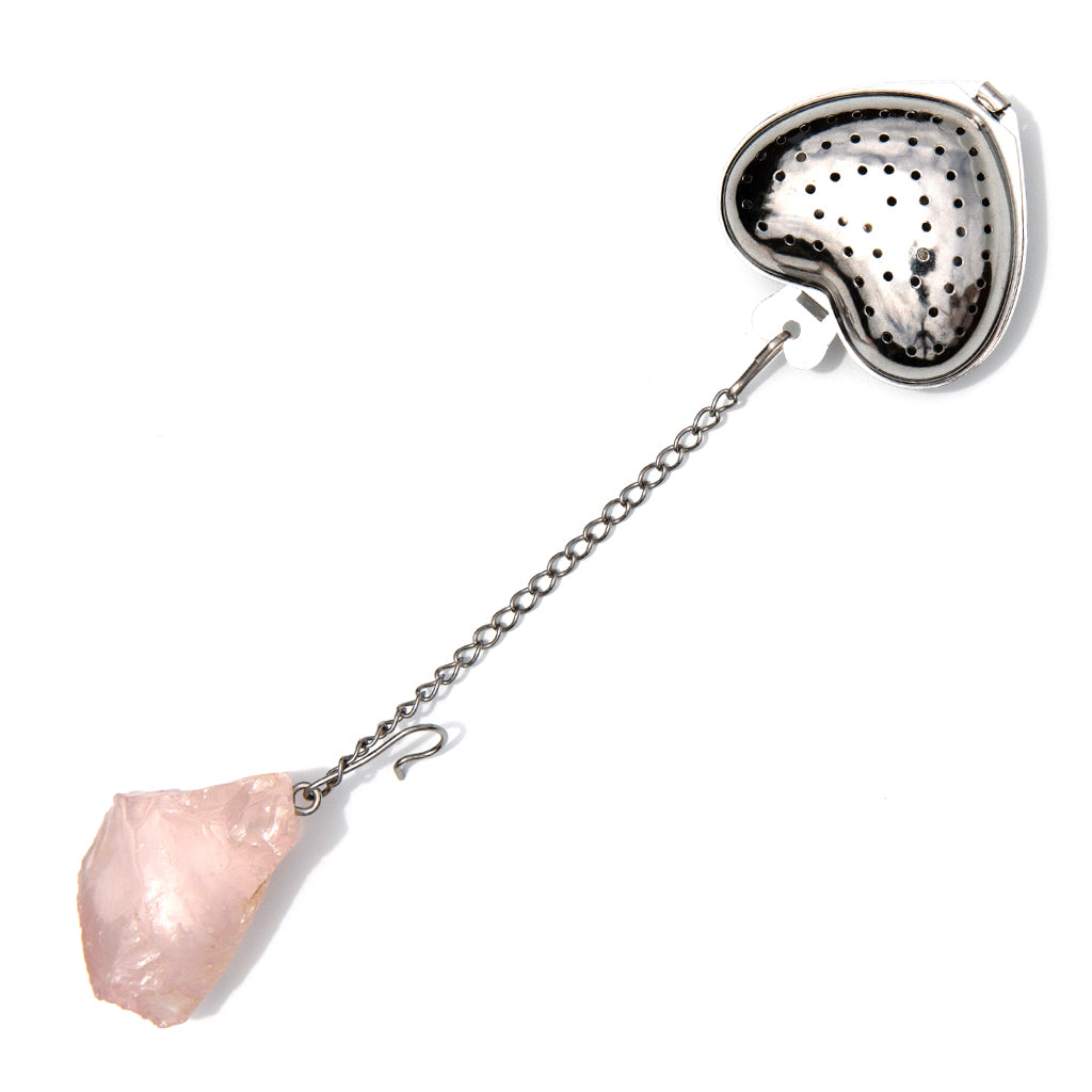 Crystal Tea Infuser Silver - Rose Quartz