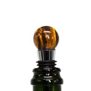 Tigers Eye Sphere Bottle Stopper