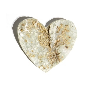 White Sugar Quartz Druzy Heart