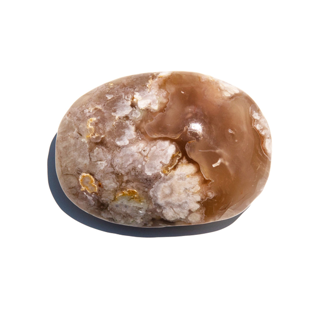 Sakura Agate Palm Stone - Floating Florals